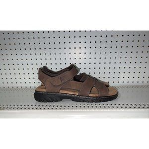 Dr. Scholl's Complex Mens Casual Memory Foam Fisherman Sandals Size 8 Brown